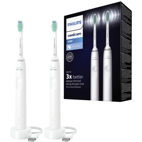 Spazzolini elettrici Philips Soniccare, confezione da 2, bianchi, HX3675/13 (1/5)