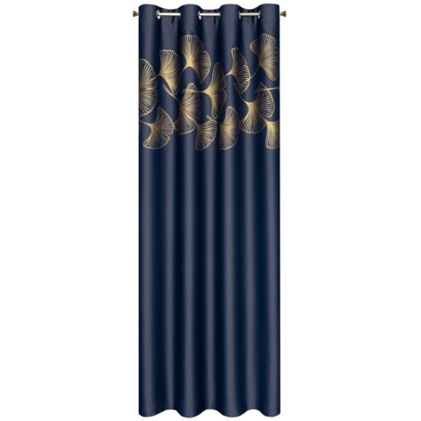 Tenda In Velluto Eurofirany Tonia Con Motivo Marmorizzato Oro – 140x250 Cm, Nero, Con Occhielli, 1 Pezzo - 2