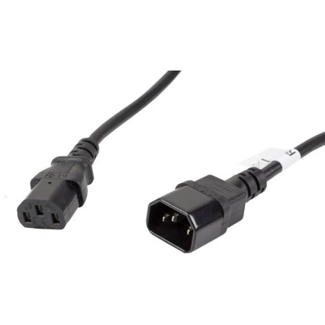 Cavo Lanberg CA-C13E-11CC-0050-BK (C14 / IEC C14 / IEC 320 C14 M - C13 F 5 m colore nero) (1/4)