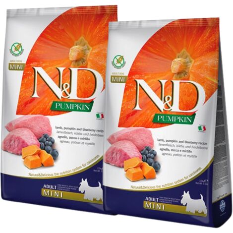 Cibo secco per gatti FARMINA N&D GF PUMPKIN ADULT MINI agnello 2x2,5kg