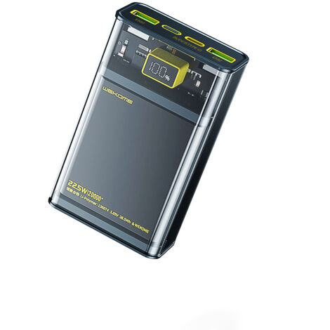 Wekome WP-321 Vanguard Series - Power bank da 20000 mAh con ricarica rapida PD 20W + QC 22.5W (Nero / Trasparente) (1/5)