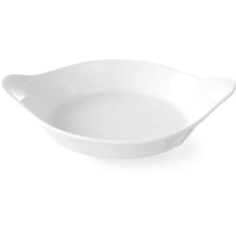 Teglia rotonda con manici 185x152mm porcellana crema - Hendi 785904