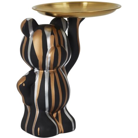 Statuetta decorativa Orso con vassoio, nera (1/4)