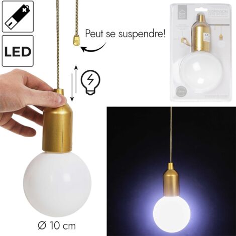 LAMPADA A SOSPENSIONE Lampadina oro L 110 cm paralume latte (1/5)