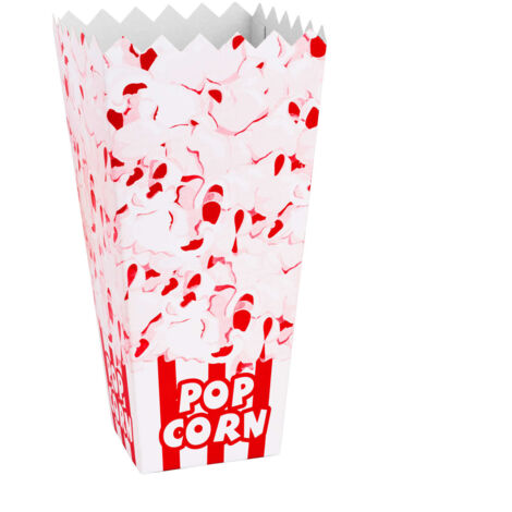 BIGIEMME 4 Scatole Di Cartone Per Popcorn Roma - Confezione Festa AS Roma, 13,5x8,5x19cm - 4