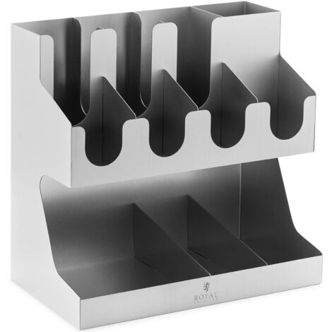 Winco CLO-3D Organizer Per Tazze E Coperchi - 2 Ripiani, 3 Scomparti - Plastica ABS Nero - 5