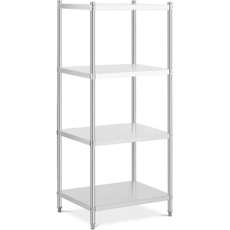 SCAFFALE INOX AISI 304 A GANCIO CON 4 RIPIANI ASOLATI - CM. 80X58X180H - Foto 4