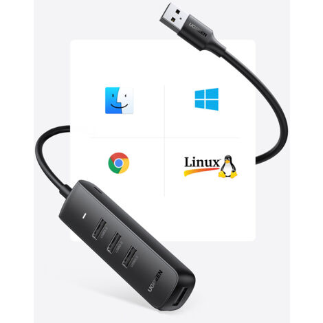 HUB USB 2.0 7 Porte Nero Alimentato - Foto 4