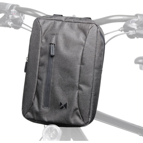 Borsa da bicicletta per tablet, supporto per manubrio, con tracolla, grigia (1/5)