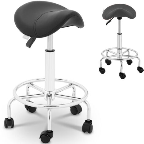 Sgabello cosmetico Saddle su ruote Frankfurt fino a 150 kg nero (1/4)
