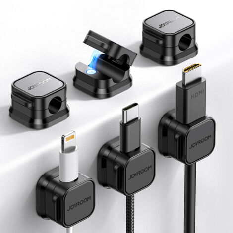 Set da 12 organizer per cavi con clip magnetica, nero: fermacavo da scrivania autoadesivo e flessibile – niente più grovigli di cavi in ufficio e a casa - Elettronica, Tecnologia e Tendenze
