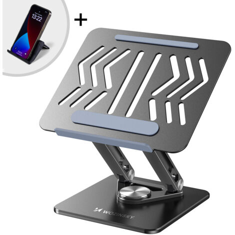 Lamicall Supporto PC Portatile - [360° Rotazione] [Base Migliorata, Più Stabile] Porta PC Alluminio Pieghevole, Altezza & Angolo Regolabile, Ventilato Supporto Ergonomico per Laptop da 10-17,3