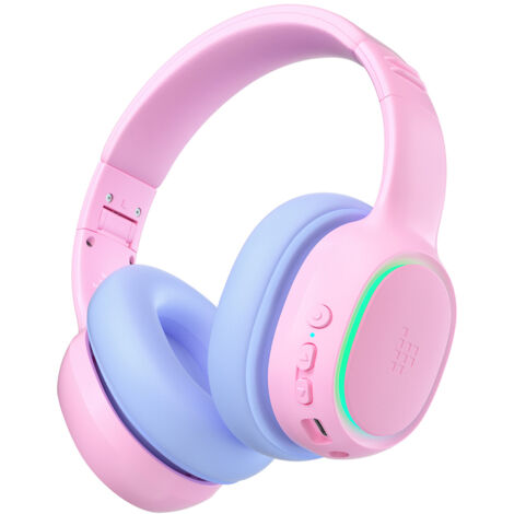 Cuffie wireless per bambini ANC KH03, sicure con controllo del volume - rosa (1/5)