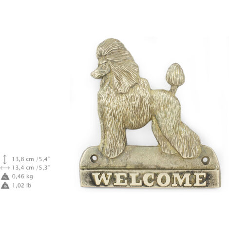 Targa Di Benvenuto In Metallo Con Bulldog Francese - SWEN Products, Decorazione Da Esterno/Interno, 28x33 Cm