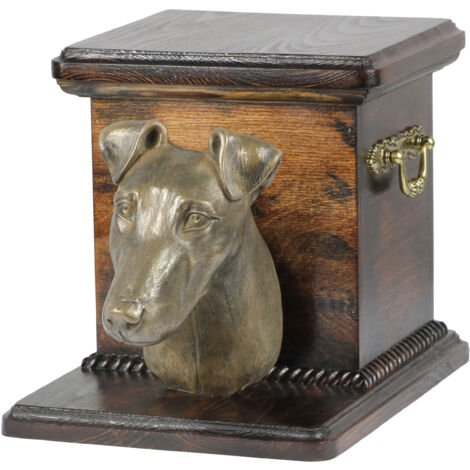 Fox terrier a pelo corto - urna per ceneri di cane con statuetta, urna elegante per un cane, urna unica con busto di cane di Art-Dog (1/5)