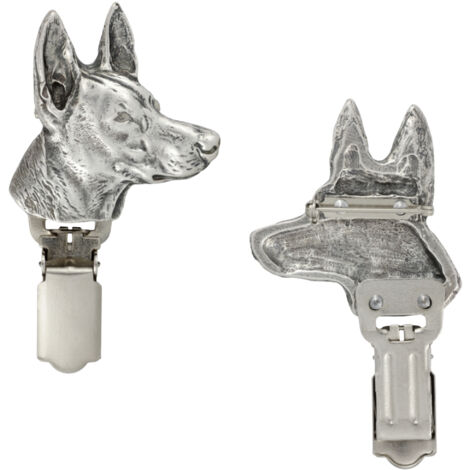 Pharaoh Hound, Maltese Greyhound - spilla con clip, porta numero di partenza, distintivo argentato per esposizione canina di Art-Dog