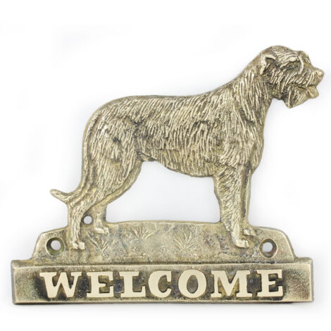 SWEN Products WOLF Cartello Di Benvenuto In Metallro Nero - 28x33 Cm, Resistente Per Esterno/Interno