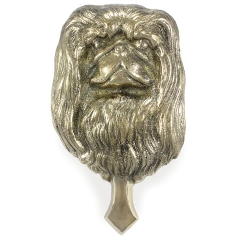 Pechinese - un batacchio a forma di testa di cane, batacchio in ottone, decorazione retrò per porte di Art-Dog (1/5)
