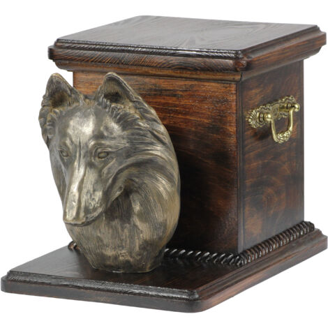 Urna Per Ceneri Cane In Legno 16x11x11cm - Con Cornice Foto, Borsa Flanella, Commemorativa Per Animali - Foto 5