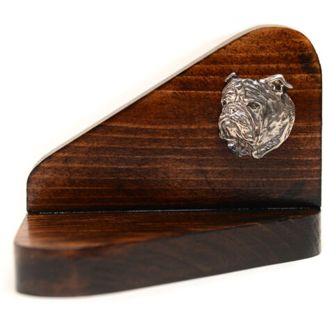 Bulldog inglese, Bulldog I - candelabro in legno con un cane, portacandele, memoriale del cane di Art-Dog