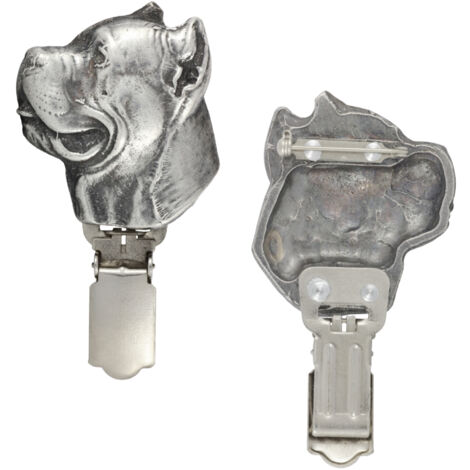 Cane Corso Italiano - spilla con clip, porta numero di partenza, distintivo argentato per esposizioni canine di Art-Dog
