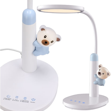 Lampada Da Scrivania Bambini Ricaricabile Con Proiettore Stellare - LED Dimmerabile, Portapenne, Rosa - Foto 6