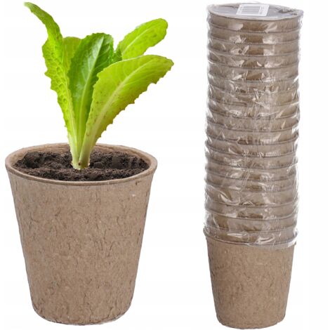 Vasi Torba Biodegradabili 8cm - 60 Pezzi Con Etichette | Per Piantine Erbe, Fiori E Orto - Foto 2