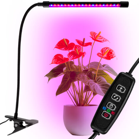 Lampada per crescita piante a LED 20 diodi TIMER 9 W coltivazione piante domestiche con alimentatore