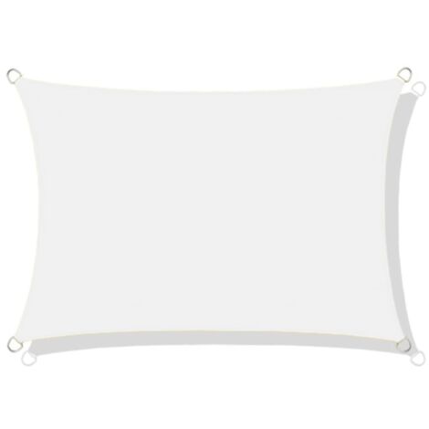 Tenda Ombreggiante Impermeabile 1,2 X 3,2 M – Poliestere 185g/m², Blocca 98% UV, Con Occhielli E Corde, Bianca