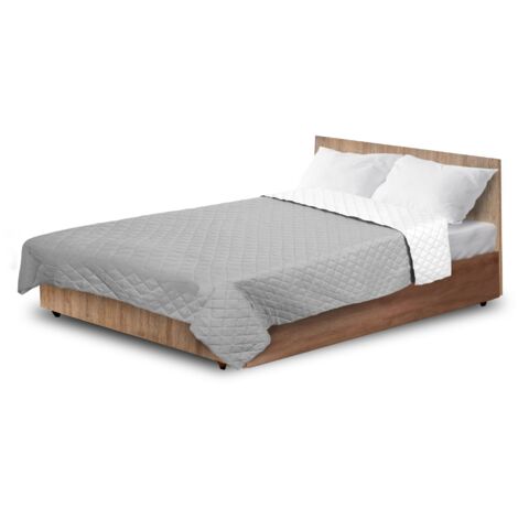 Blythease Copriletto king size oversize, 128 x 120 cm, extra largo, look moderno e contemporaneo, leggero, reversibile, 5 pezzi, 100% microfibra, marrone