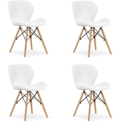 Sedia sgabello HWC-A60 design moderno sala pranzo ecopelle bianco