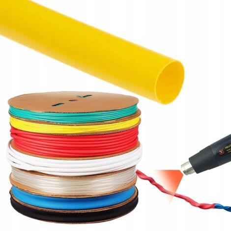 ISOLATECH Tubo Termorestringente Giallo 5 Metri Ø15mm 2:1 - Senza Adesivo, Per Isolamento Cavi - Foto 5