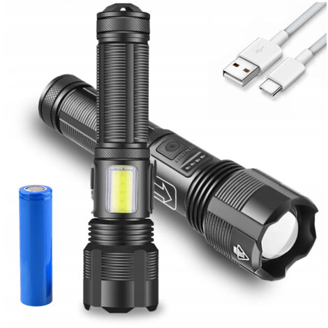 💡 Torcia Tattica LED 900.000 LM: Potenza Che Acceca! Zoomabile, Impermeabile E Ricaricabile - 5 Modalità, Batteria Inclusa