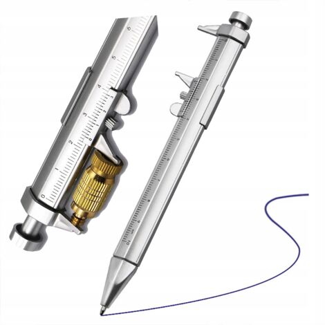 Penna A Sfera Con Calibro 2 In 1 - 0-100 Mm, Per Ingegneri, Falegnami, Studenti, Ricaricabile - Foto 5