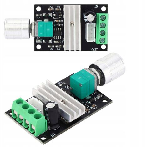 ECSiNG 4 Pezzi Modulo Regolatore Di Velocità PWM Per Motori DC 5V-35V 5A Con Potenziometro E Fusibile
