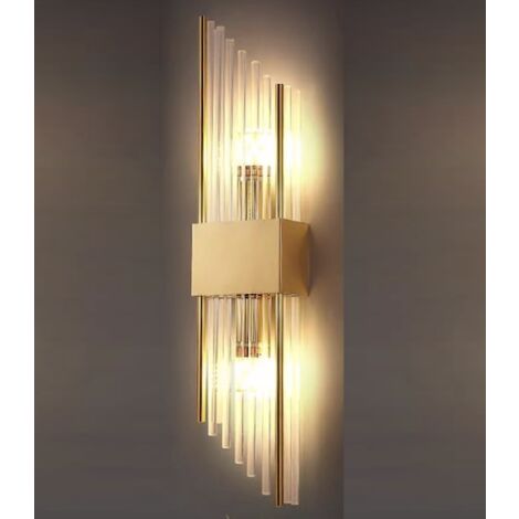 Slash - Lampada da parete grande in cristallo 550x120 mm, 2xE14, 40W, Ottone