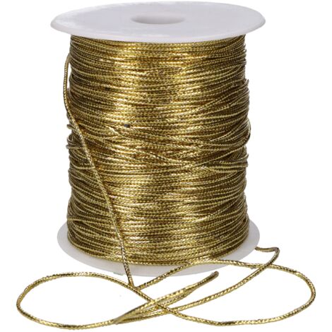 6 Rotoli Di Cordoncino Metallizzato Oro 300 M, Filo Per Perline Con 5 Aghi, Per Gioielli E Decorazioni Fai Da Te