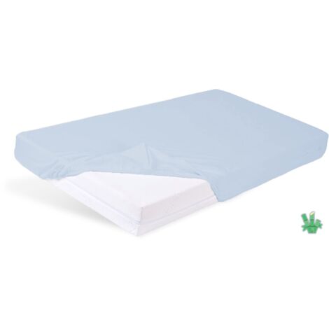 Lenzuolo Con Angoli Per Lettino Culla 60x120 Cm - Motivo Aerostati Blu Per Bambini - Foto 2