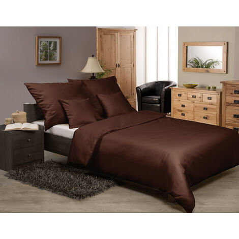 Biancheria da letto in raso di cotone 140x200+70x80+40x40 marrone18 MATEX