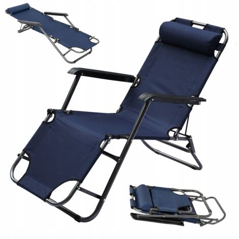 Tidyard Sdraio Pieghevole In Legno E Tessuto - Sedia Da Spiaggia, Giardino E Campeggio, Leggera E Reclinabile, Colore Blu