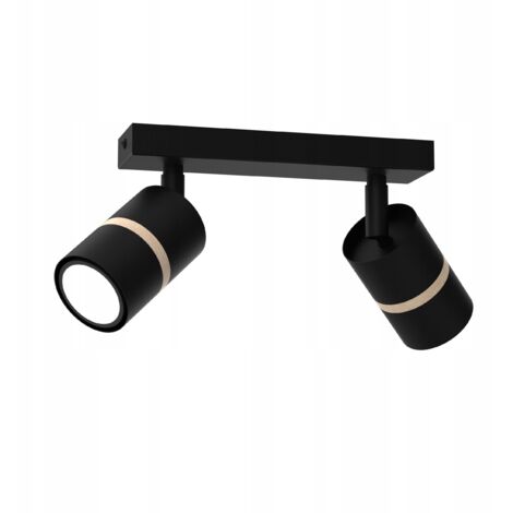 Lampada da soffitto Svanfolk, lampada da soffitto in metallo e legno in nero/marrone, a 3 luce, con faretti regolabili, 3 x attacco E14, design