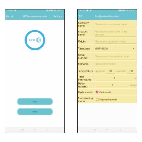 REGISTRATORE DI TEMPERATURA Data Logger con NFC Android