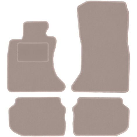 Set Tappetini Auto In Velluto Premium Per BMW X3 E83 (2003-2010) - 4 Pezzi Anteriori E Posteriori, Beige, Su Misura, Antiscivolo - 4