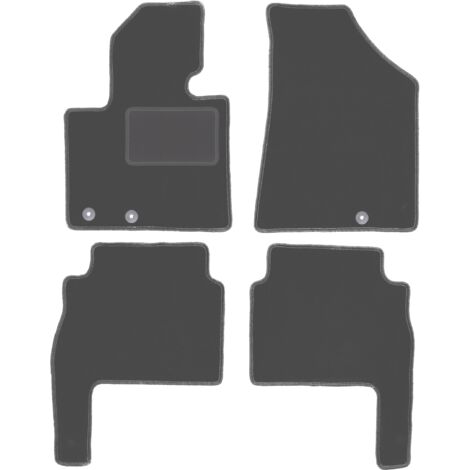 TEXER Tappetini Auto In Tessuto Morbito Per Kia Sorento I (2003-2009) - Set 4 Pezzi, Colore Nero, Fissaggi Originali