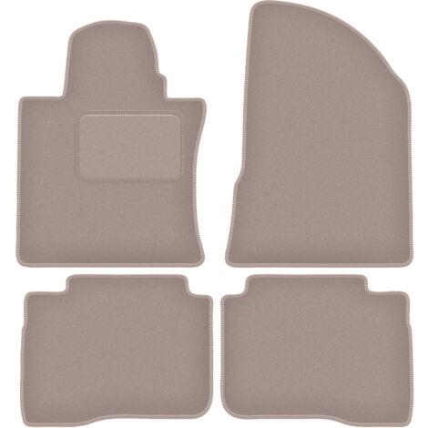 Set Tappetini In Velluto Per SsangYong Rexton II (dal 2017) - 4 Pezzi Con Fissaggi Rotondi E Protezione Tallone, 1300 G/m²