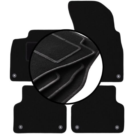 Set 4 Tappetini Auto In Velluto Per Audi Q3 I 8U (2011-2018) - Grafite, Con Rinforzo Conducente E Fissaggi Antiscivolo - copertina