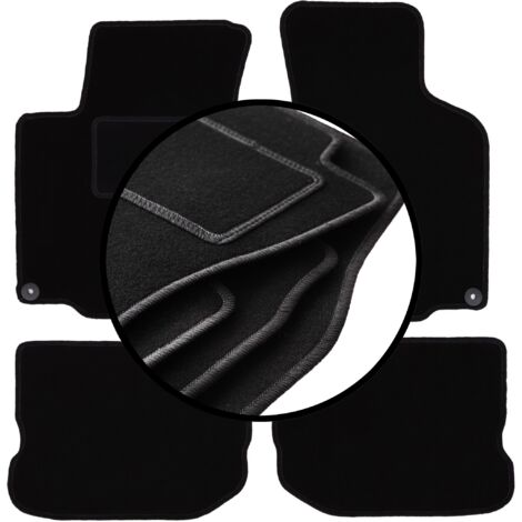 MTM Tappetini Auto In Velluto Su Misura Per Seat Toledo IV (10/2012-2019) - Set 4 Pezzi Con Battitacco, Fissaggi Originali, Made In Italy, Nero