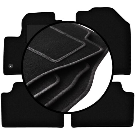 TEXER Tappetini Auto In Tessuto Per Kia Soul I (2008-2013): Set Di 4 Pezzi, Colore Nero Scuro, Prodotto In UE