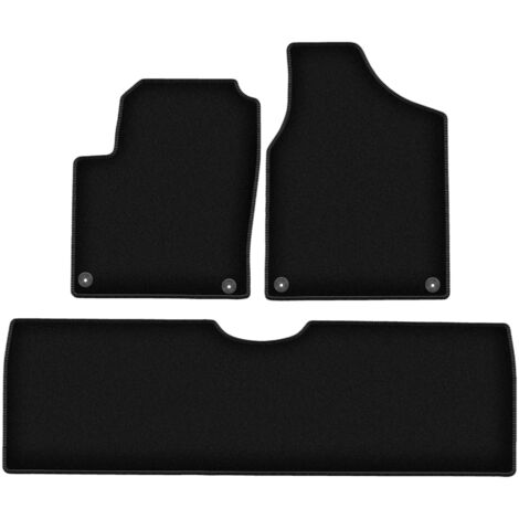 E-decor Tappetini In Velluto Per Seat Alhambra II (2010-2020) - Set Con Battitacco, Fissaggi A Pressione, Antiscivolo, Colore Nero