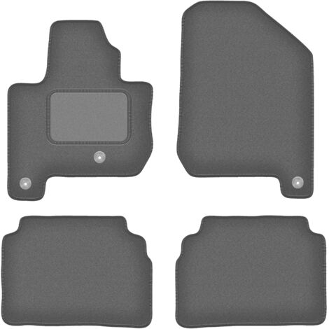Tappetini Auto Car Mat Co In Tessuto Con Fondo In Gomma, Specifici Per Kia Soul II PS (2013-2018), Set Da 3 Pezzi, Nero